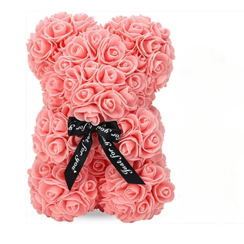 Teddy Bear with artificial roses